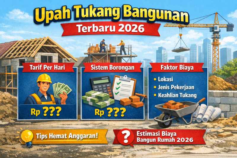 Upah Tukang Bangunan Terbaru 2026 per Hari dan Borongan, Cek Daftar Lengkapnya
